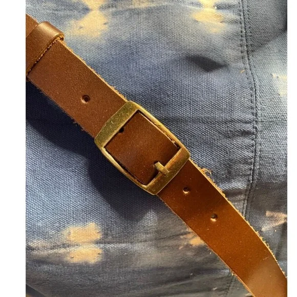 Lovestitch Blue and Brown Travel Bag with Leather Accents - Picture 4 of 7